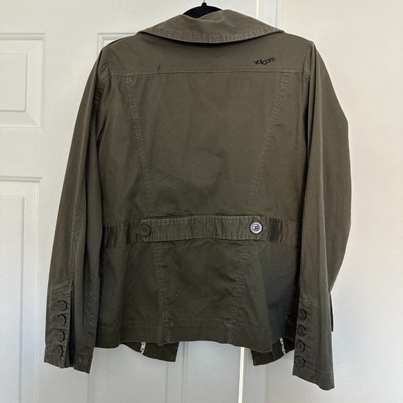 VOLCOM Khaki Green Military-Style Blazer - Picture 2 of 3